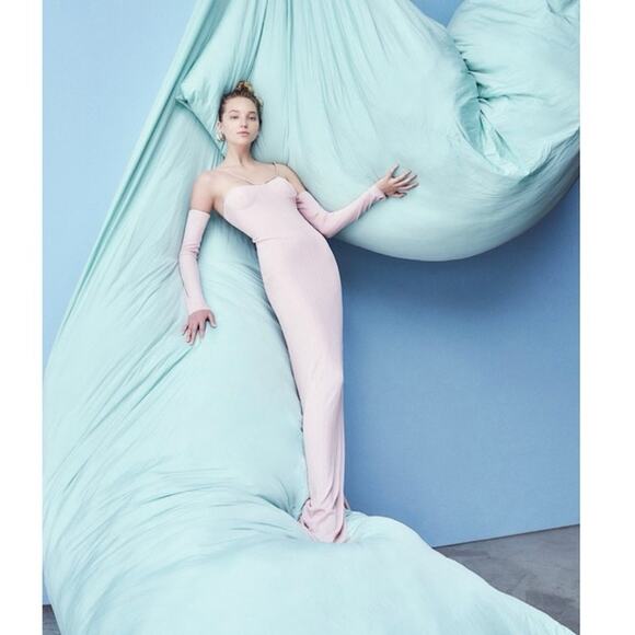 Ceren Ocak Knit Maxi Dress Sleeveless Halter Neck Casual Pink Size Medium - Picture 2 of 12